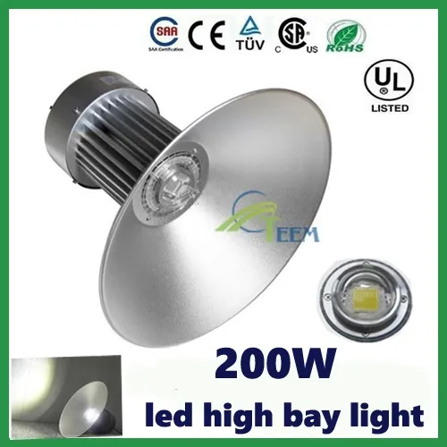 DHL-fartyg 200W LED High Bay Industrial LED-lampa 85-265V Godkänd LED Down Lamp Lights Floodlight Lighting Downlight