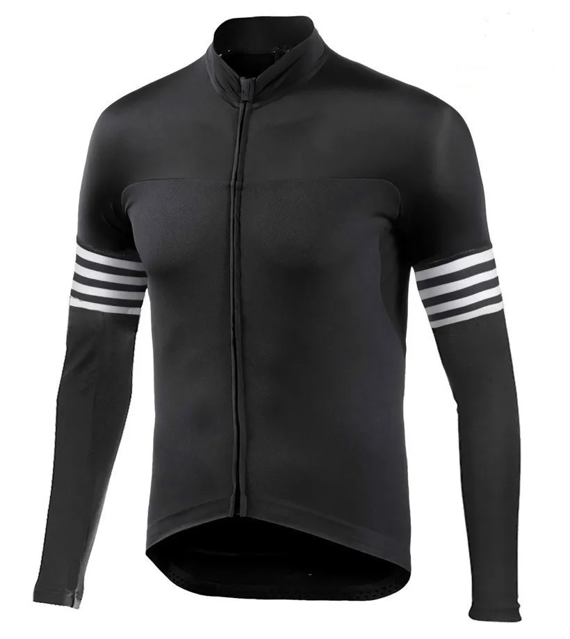2024 Męskie czarne białe koszulki rowerowe z długim rękawem i śliniaki Ustaw odzież rowerową MTB