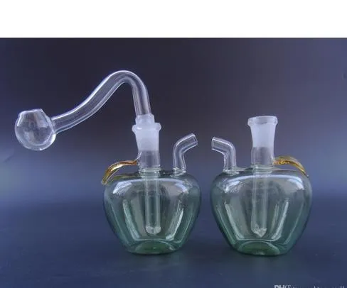 Tubos de vidrio Burbujeador de vidrio Plataforma petrolera de vidrio Bongs de vidrio Tubos de agua Hookah Manzana roja JH036-10mm