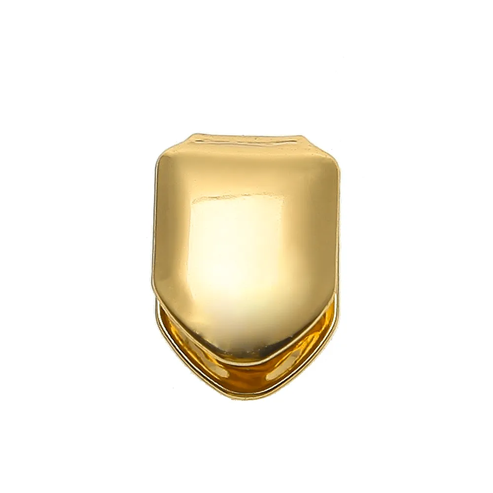 14K Gold Plated Single Tooth FANG Grill Cap Canine Teeth for Man Hip Hop Custom GRILLZ