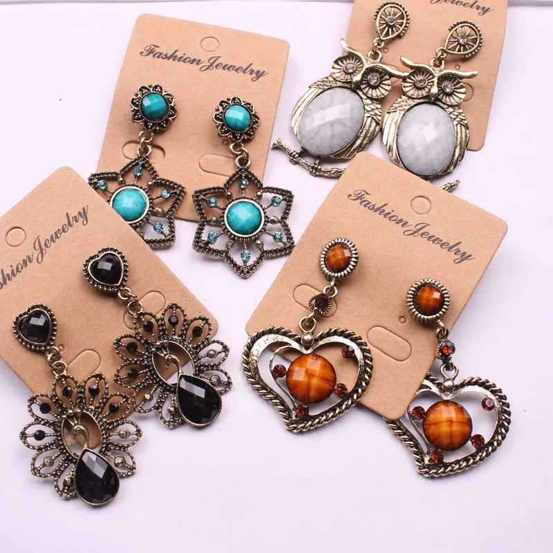 Vintage bohemien etnische stijl lange kwasten oorbellen voor vrouwen dames dangle kroonluchter oorbellen mode-sieraden willekeurige gemengde stijlen