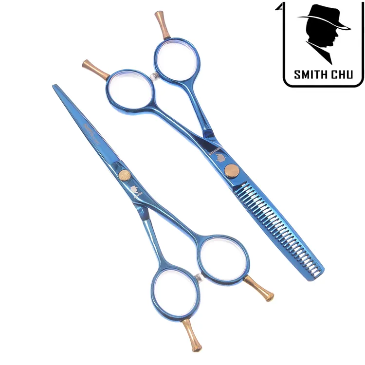 5.5 pouce SMITH CHU En Acier Inoxydable Cheveux Ciseaux Professionnel Coiffure Barber Cheveux Amincissement Ciseaux Cisailles Salon Rasoir JP440C, LZS0030