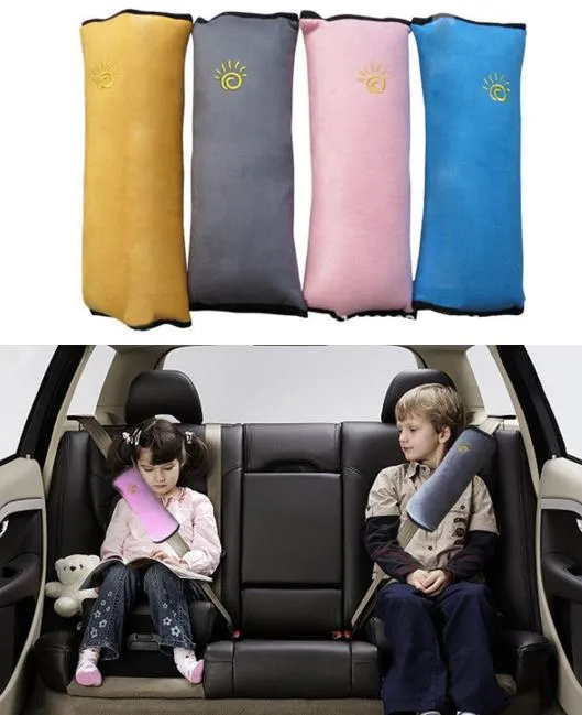 Coussin de siège de voiture pour enfants, coussin de voyage pour siège de  voiture, coussin de soutien du cou et ajusteur de ceinture de sécurité pour  enfants, coussin de sommeil et ajusteur