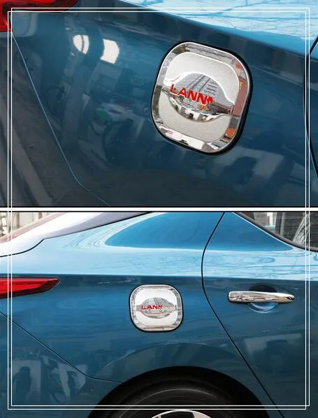 高品質ABS Chorme 1ピース燃料タンクカバー、日産ランニア/ブルーバード2016のロゴ付きオイルタンクカバー