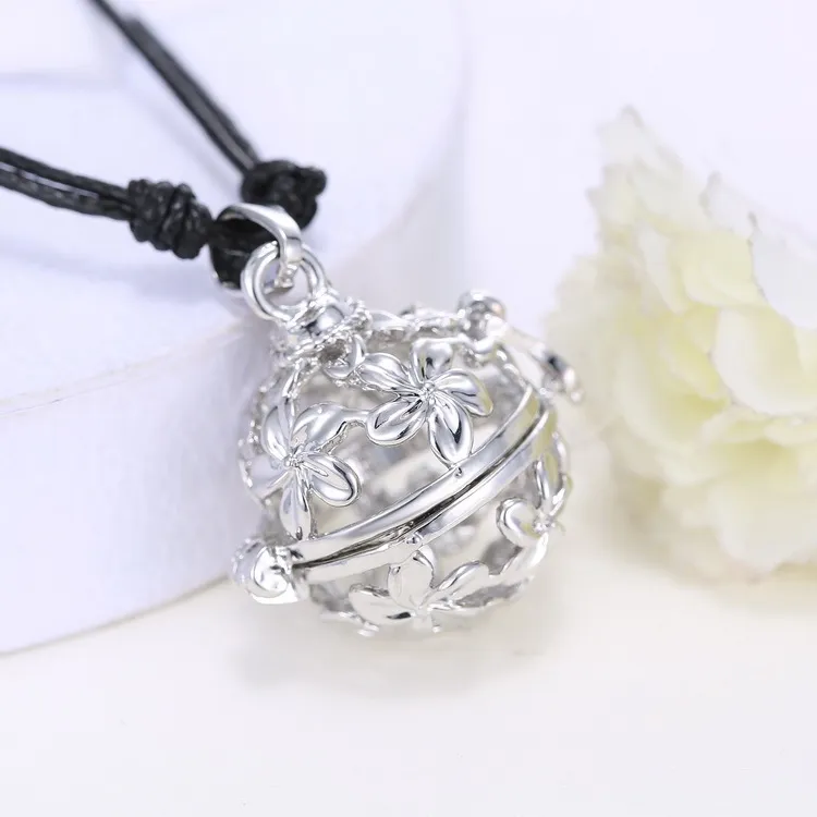 Nouvelle arrivée son perle cage médaillons pendentif colliers ouverture flottant son perle médaillons collier pour femme enceinte bijoux