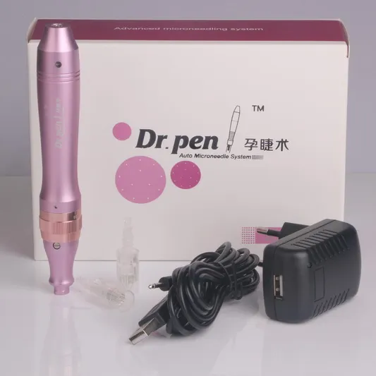 最新の充電式皮膚のマイクロニードル療法Derma Penの針カートリッジDermaローリングシステムが付いている電気Dermaスタンプ