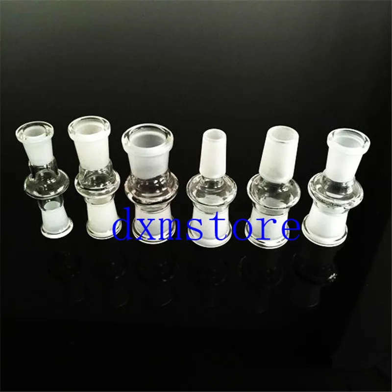 newest glass drop down adapter wholesale adapters for bongs 18 mm to 14 mm with male female grinding mouth clear joint hotest glass adapter