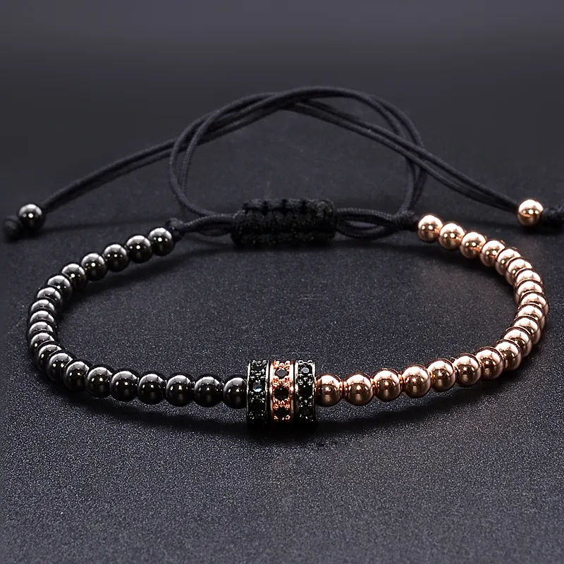 Cool Summer Zircon Bracelet Bangle Strands Bracelets for Women Gold Caps Micro Pave CZ beads ed macrame Valentine Gift229G