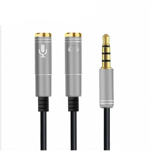 High Quality Latest 2 in 1 3.5mm Audio Jack to Earphone and Microphone Stereo Cable Male to Female Audio Splitter Adapter Connecter