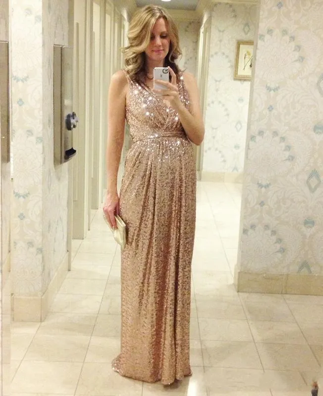 Bling Rose Gold Sequin Bridesmaid Dress, Plus Size... From Crown2014,  $64.29 | DHgate.Com