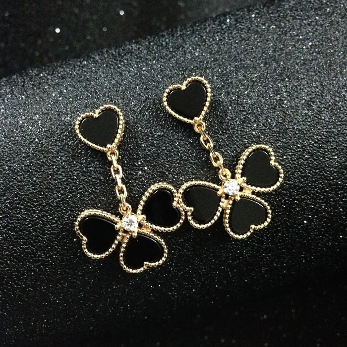 Fashion brand silver 18k rose gold 316L stainless steel women flower stud earrings ear studs jewelry