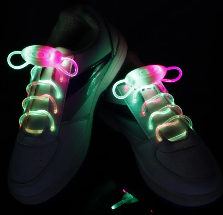 Mais novo LED Flash Light Up Cadarços Brilho Vara Strap Shoelaces Xmas Decoração Shoestring Discoteca Festa de Patinação bling iluminação sapatos cadarços Presente