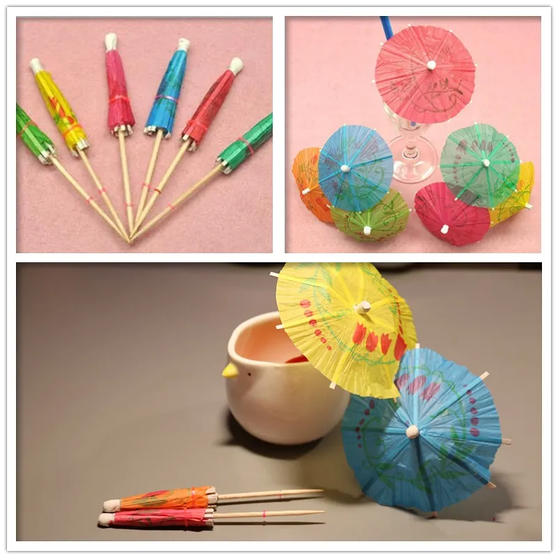 Papier Cocktail Parasols Parapluies Boissons Choix De Mariage Événement Fête Fournitures Vacances Cocktail Garnitures Titulaires ZA0977