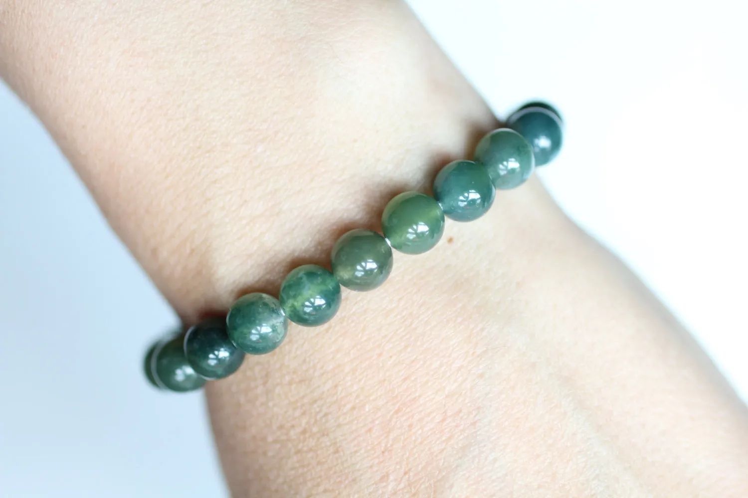 SN1086 MOSS AGATE JAGEMEDEL Känslomässigt stödarmband Stress Relief Smycken Moss Agate Anxiety Natural Stone Armband Shippin2088