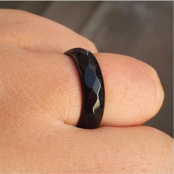 Anello di giada naturale al 100% sfaccettato con agata rossa nera Anelli di gioielli di alta qualità donna