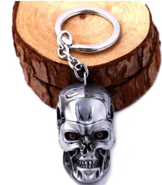 Cool 3D Skull Shape Métal Porte-clés Porte-clés Alliage Porte-clés Anneaux