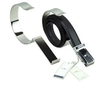 Mirror matte silvery Metal Stand Belt Display Rack Belt Rack belt holder rack