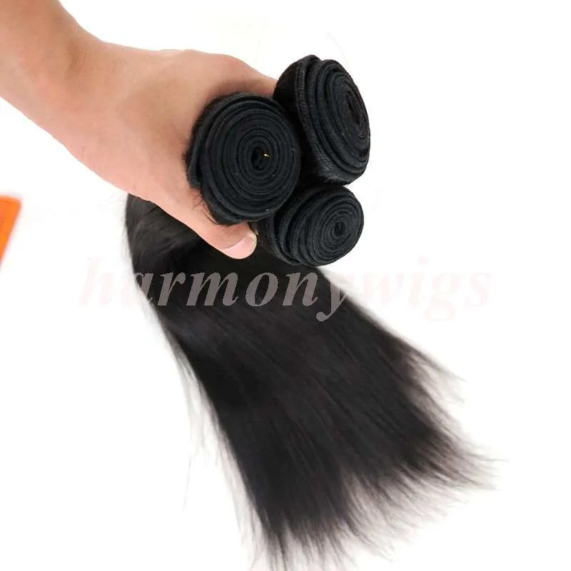 Virgem Cabelo Brasileiro Tece Tramas de Cabelo Humano Em Linha Reta Bundles 8-34 polegadas Não Transformados Peruano Indiano Mongol Mink Extensões de Cabelo Em Massa