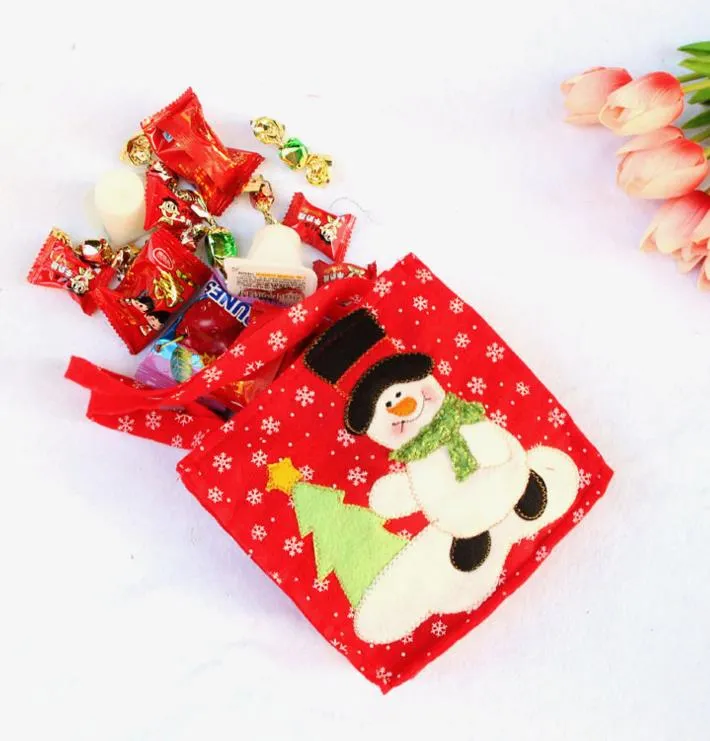 Christmas Snowman Santa Claus Candy Gift bag Treat Bags Kids Present Wrap favors Bag party Holiday decor red Gift Wrap festive supplies