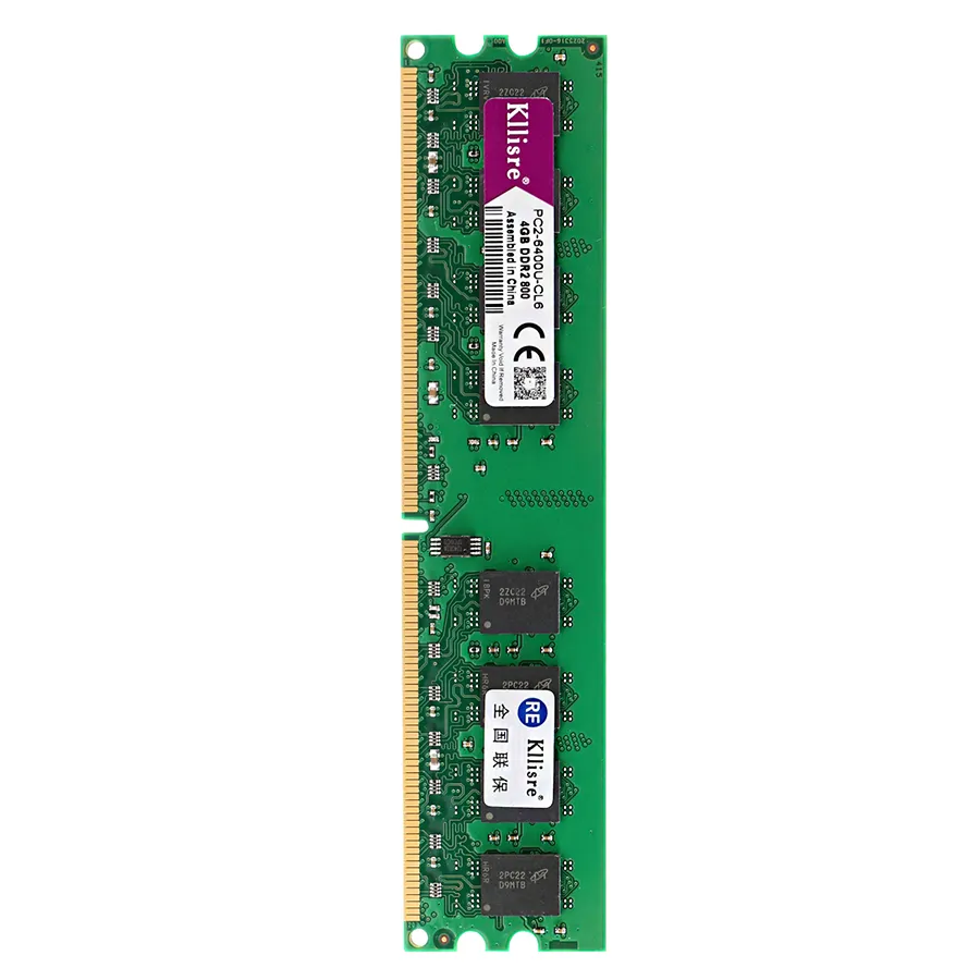 Kllisre DDR2 4GB Ram 800MHz PC2-6400 Ordinateur de bureau Mémoire DIMM 240 broches pour système AMD High Compatible249s