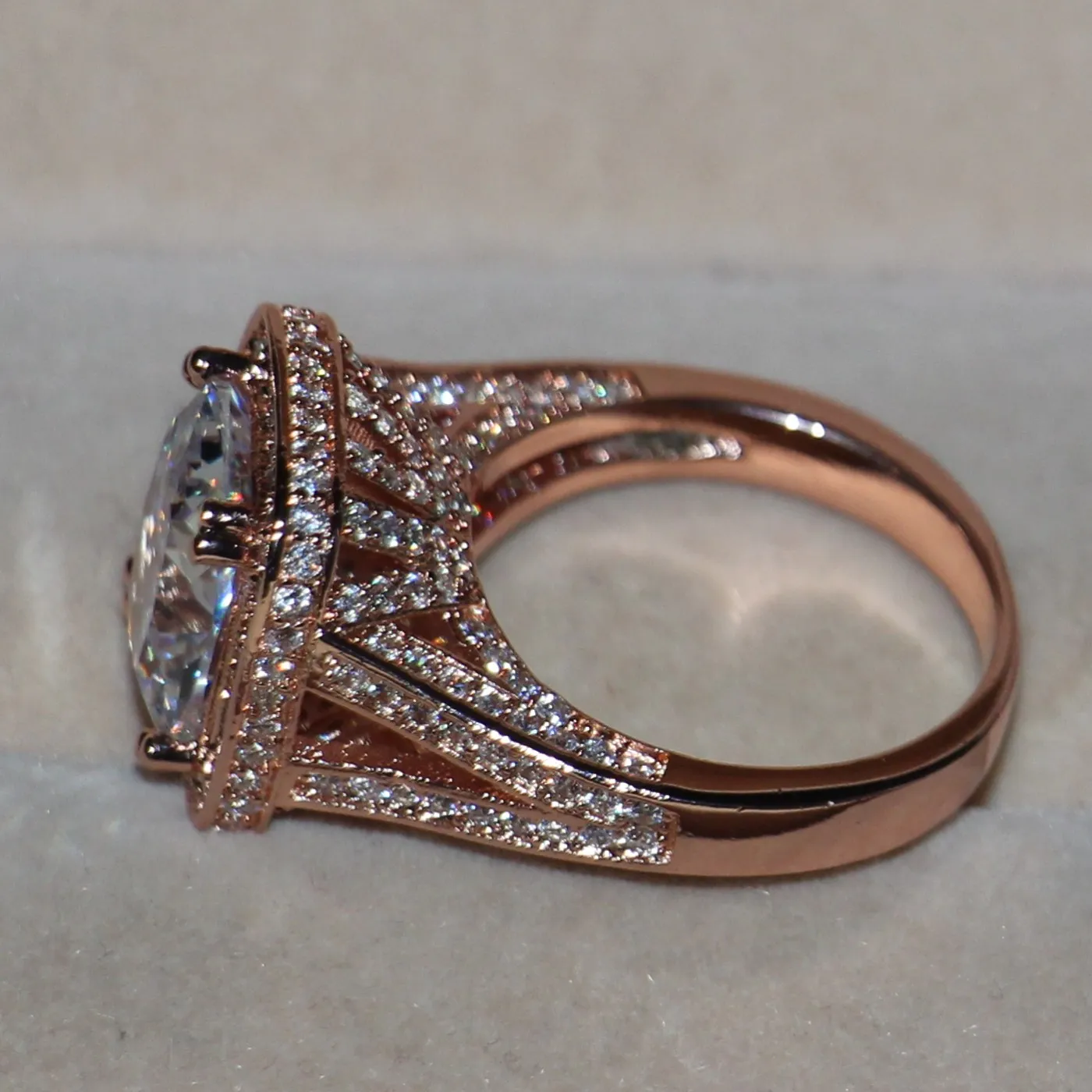 Victoria Wieck 高級ジュエリー 10ct トパーズ 192 個小さな CZ 925 スターリングシルバーローズパヴェ模擬ダイヤモンド結婚指輪女性リングサイズ 5-11
