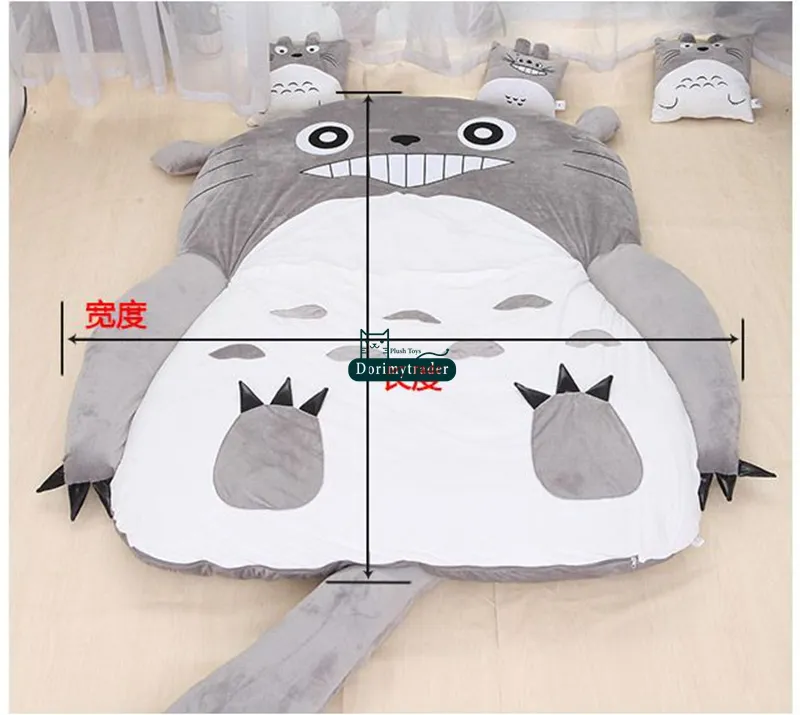 Dorimytrader Hot Japanese Anime Totoro Sleeping Bag Big Plush Soft Carpet Madrass Bäddsoffa med bomull Gratis frakt DY61067