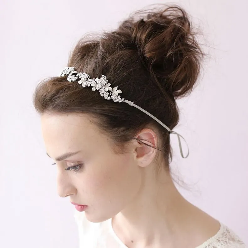 No Fade Bridal Tiaras Beaded Leaf Cluster Headband Hairpin Beaded Hair Vine Wedding Headpiece Bride Hair Accessories Headpieces2346