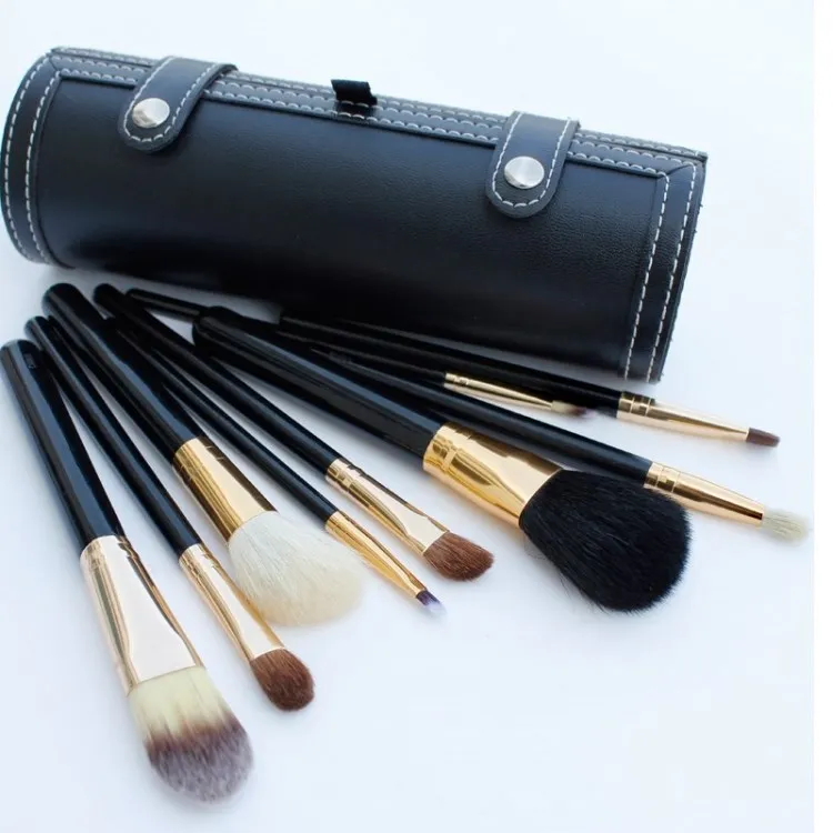 Makeup Brushes Set Kit 9 Pcs Travel Beauty Professional Wood Handle Foundation Lips Cosmetics Make up Brush with Holder Cup Case