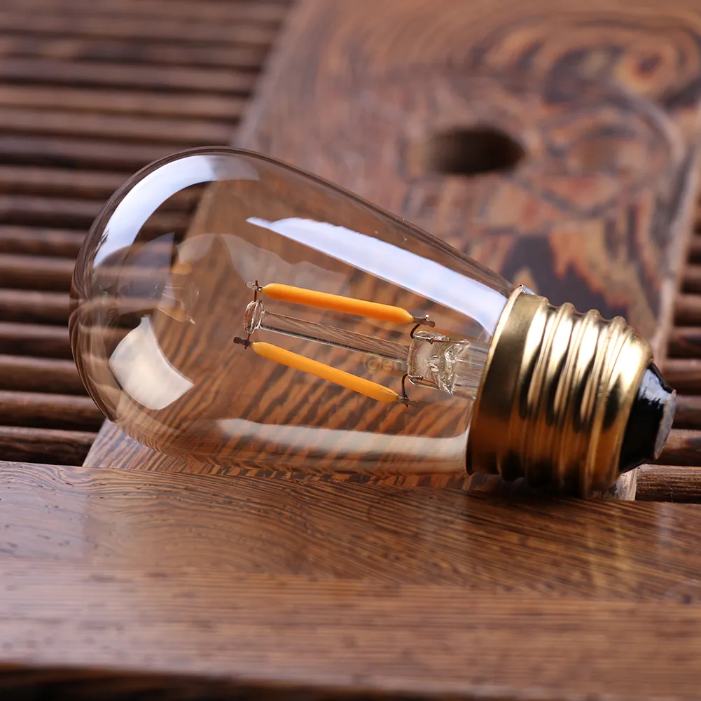 Ambre Verre ST45 LED Filament Ampoule Edison Perle Lampe 1 W 2200