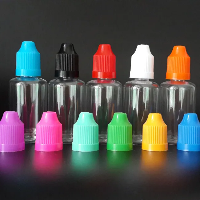 100pcs 30ml E líquido Dropper Bottle PET Limpar Vape E suco de garrafa vazia garrafas de plástico com longas Ponta Delgada e Cap Childproof