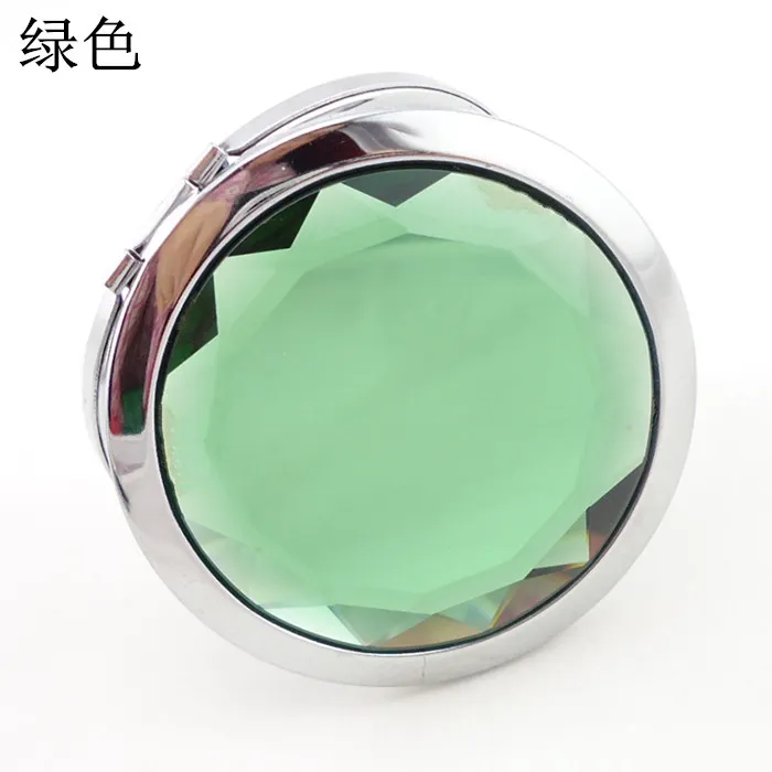 7cm Folding Compact Mirror With Crystal Metal Pocket Mirror For Wedding Gift Portable Home Office Use Makeup Mirror