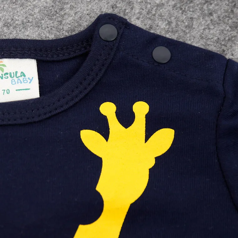 RMY18 NEW 2 Design Infant Kids Giraffe Print Cotton Cool Short Sleeve Romper Baby Climb Clothing Boy Romper Free Ship