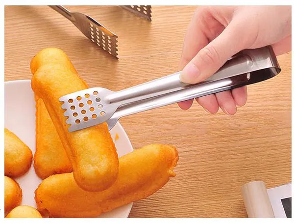 Tongs Food Tongs Ze Stali Nierdzewnej Kuchnia Szczypce 25 CM Grill Sałatka Tong Narzędzia Do Gotowania Na Narzędzia do Pikniku Chlebowego Pictun Saling Tools Akcesoria