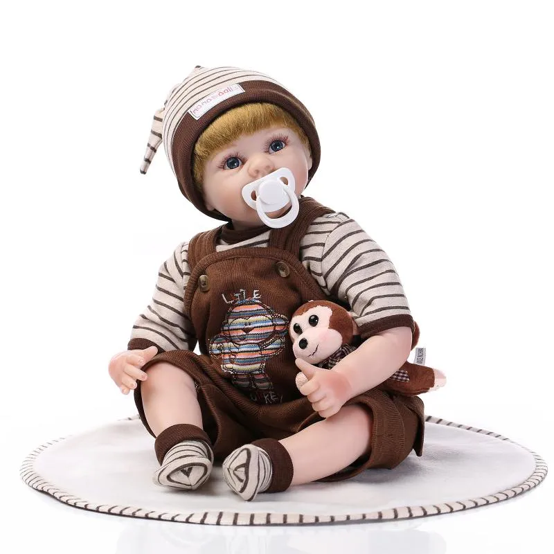 22 zoll 50-55CM Silikon Reborn Baby Puppen Handgemachte Weiche Tuch Körper Reborn Babys Puppe Spielzeug Spielen Haus baby Wachstum Partner