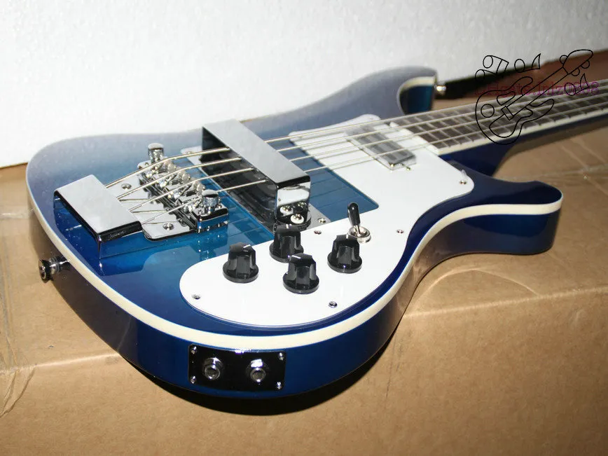 Personalizado 4003 Baixo Elétrico azul 4 Cordas Guitarra Baixo Elétrico Novo estilo frete grátis