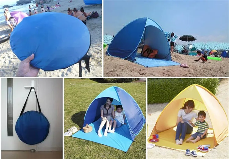 Tente de Camping en plein air pour 2 à 3 personnes, ouverture automatique rapide, facile à transporter, abris, Protection UV, plage, voyage, sortie sur pelouse