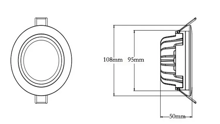 Prix de gros Haute qualité ultra luminosité 10 W/15 W LED étanche downlight ip65 encastré LED plafonnier éclairage AC85-265V