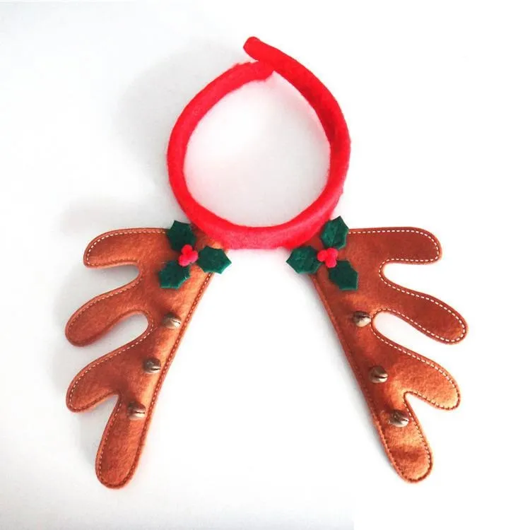 Nieuwe Kerst Rendier Hoofdband Cosplay Ornamenten Red Rendier Antler Hoofdband Santa Hat voor Kerstdag Wen4539