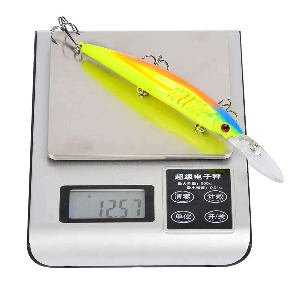 5 Färg 15.2cm 12.55g Minnow Plasthåriga Baits Lures 6 # Hook Fiskehakar ll-011