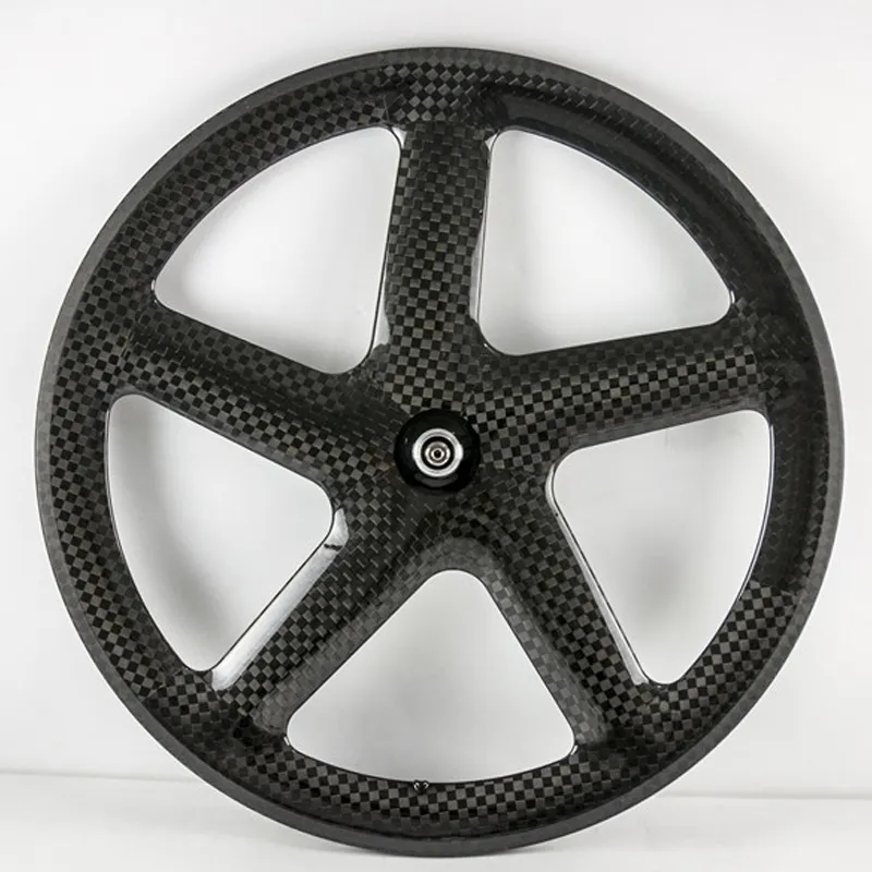 Factory Full Carbon 5 Spoke Track Bicycle Wheel 5 Spoke Wheelset Fixed Gear Carbon Five Wheels