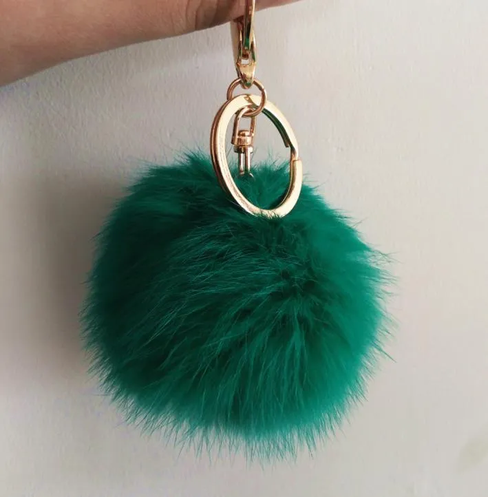 Moda 8 CM Oryginalny Rabbit Fur Ball Pluszowy Klucz Łańcuch Choinki Ornament Wypełniacz Torba Samochód Klucz Pierściowy Torba Wisiorek Samochód Brelok Party Prezent