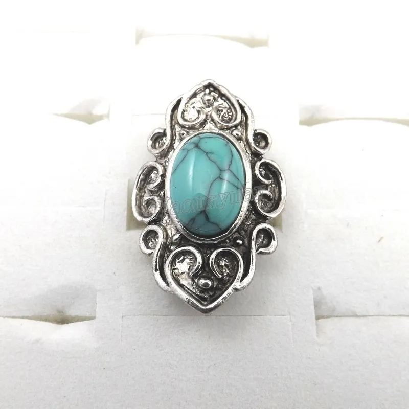 Brand New Vintage Turquoise Stone Rings Mixed Design Adjustable Antique Tibetan Silver Rings Wholesale