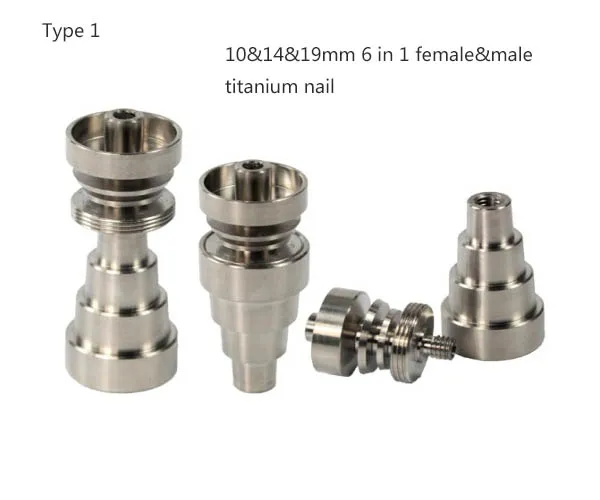 유니버설 돔형 티타늄 못 10mm 14mm 19mm 암컷 및 암컷 1 in 1 4 in 1 6 in 1 나선형 티타늄 손톱 DHL