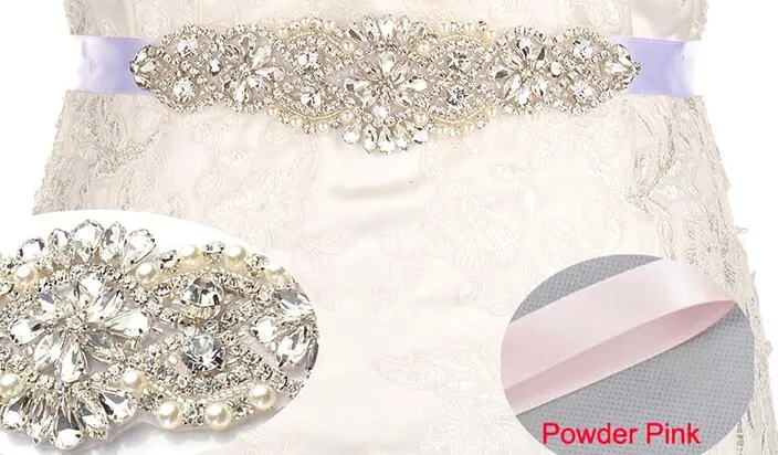 Bröllopsklänning Bälte och Sash Crystal i Silver Beaded Rhinestones för Bridal Gowns YS835