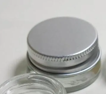 5g clear frosted glass cream jar with silver aluminum lid, 5 gram cosmetic jar,packing for sample/eye cream,5g mini glass bottle