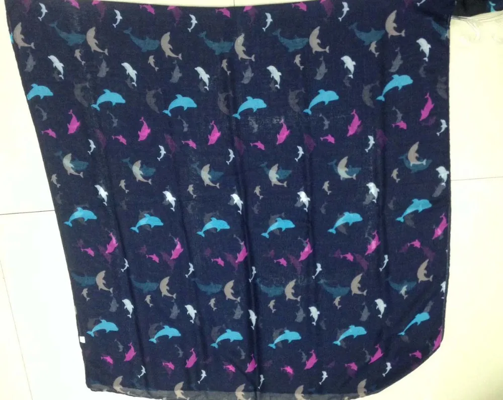 Modo caldo di vendita ful Dolphins Stampa Sciarpe Scialli Modello Animale Wrap Hijab Sciarpa Mix i All'ingrosso 10 pz / LOTTO Spedizione Gratuita