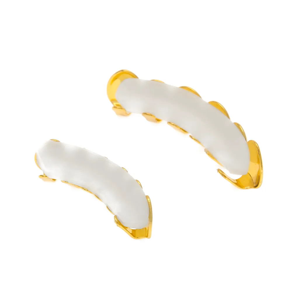 REAL SHINY New 18k Gold Rhodium Plated HipHop Teeth Grillz Caps Top Bottom Grill Set for Men2768094