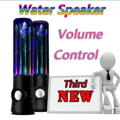 Originele bak kleurrijke LED-licht water dansende luidspreker, diamantfontein stereo water spuitsprekers voor computer / mobiele telefoons / tablet pc