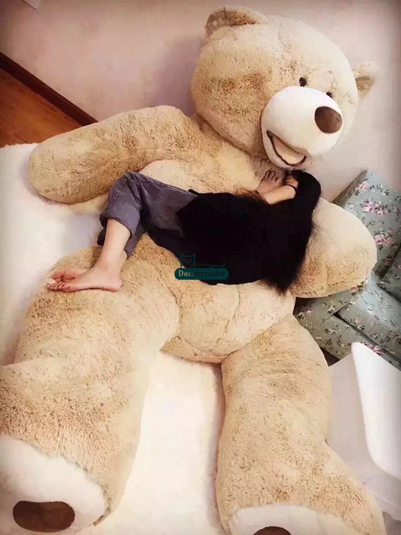 Dorimytrader 340cm 260cm 200cm Huge Plush Teddy Bear Skin Cover Soft Toy Smiling Bear Hull Without Cotton Stuffed DY610217689109