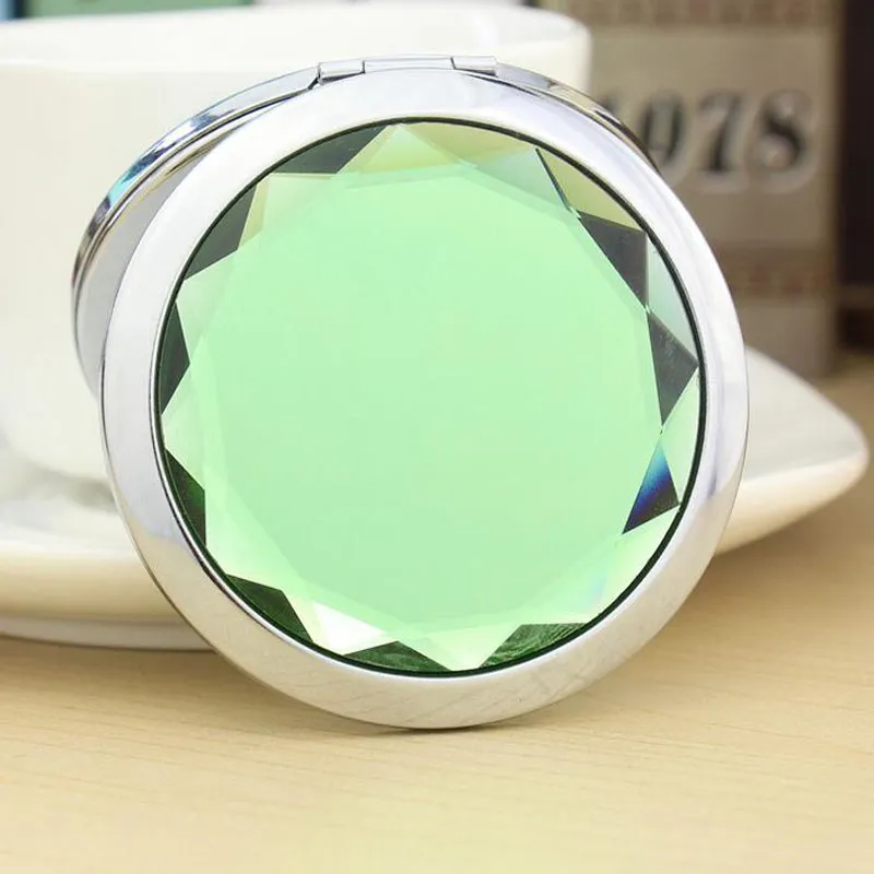 2016 Ny graverad kosmetisk kompakt spegelkristall Förstoring Make Up Mirror Wedding Gift 10Colers Makeup Tools